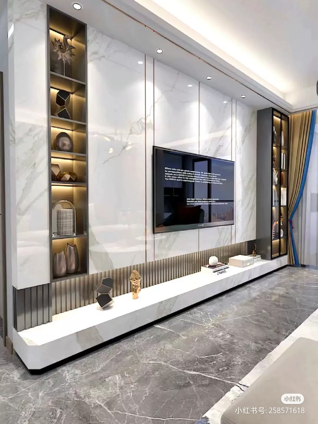 Custom sintered stone background wall panel example 4