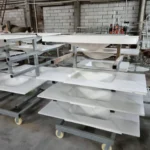 Sintered stone sink basin top view