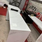 Sintered stone kitchen island unit storage view