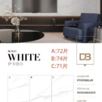 Pure white sintered stone slab, matte or glossy finish