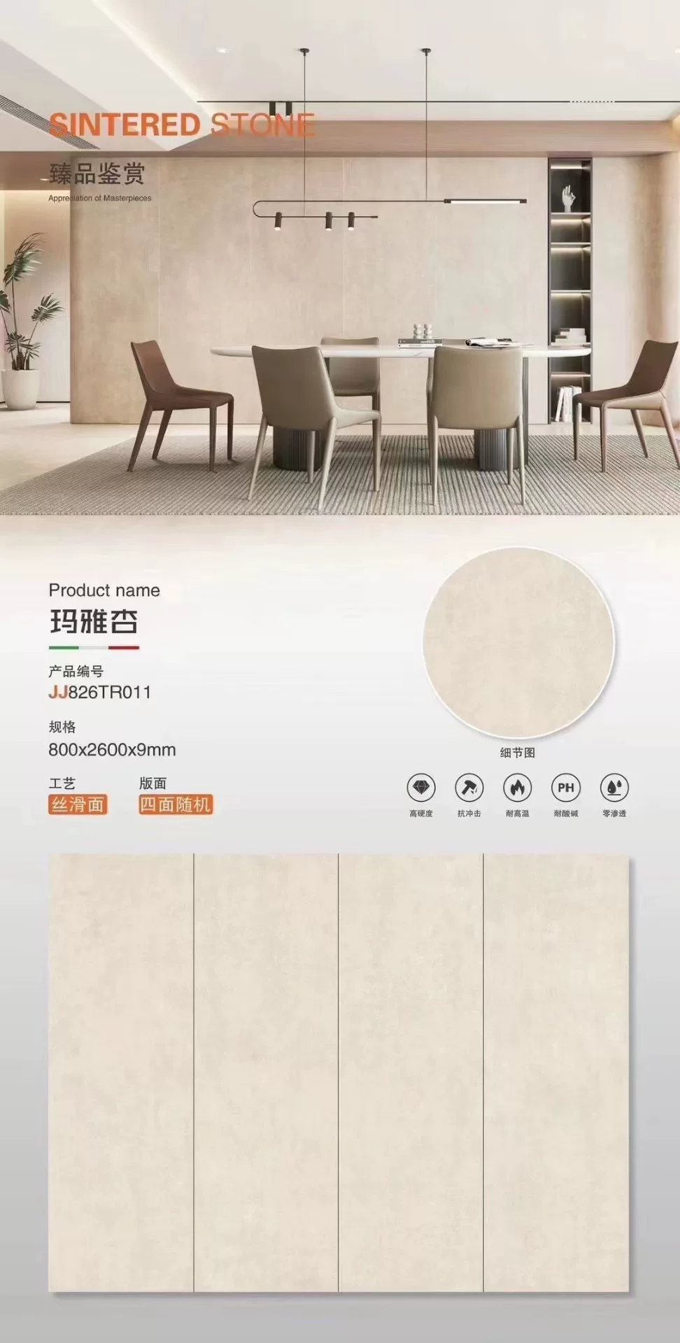 Sintered stone slab sample 4