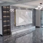 Custom sintered stone background wall panel example 8