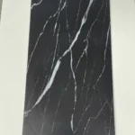 Sintered stone slab black gold pattern texture