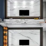 Custom sintered stone background wall panel example 2