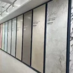 Mint green sintered stone slab, matte finish, 800x2600x9 mm