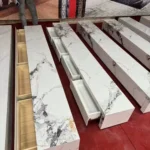Sintered stone TV console unit - detail