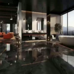 Sintered stone slab marble pattern view 6