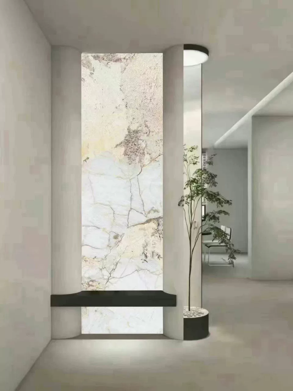 Sintered stone wall panel sample