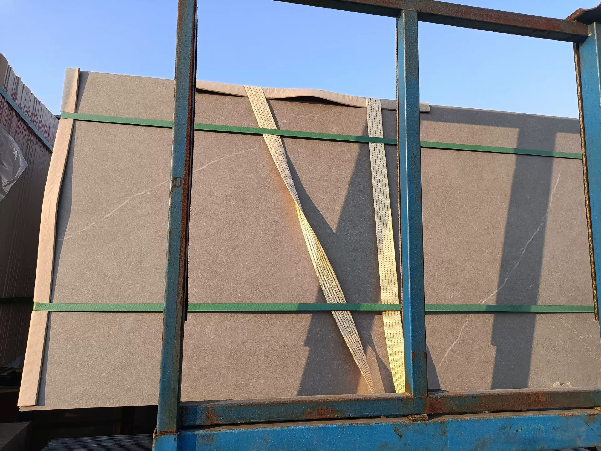 Sintered stone slab stock view