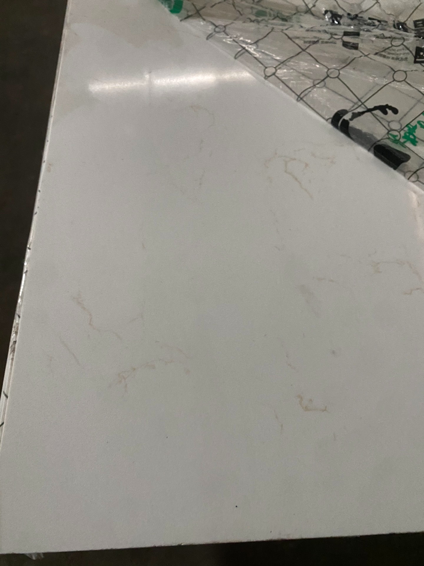 Quartz stone slab yellow pattern stock lot