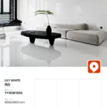White slab surface, fine matte or glossy finish