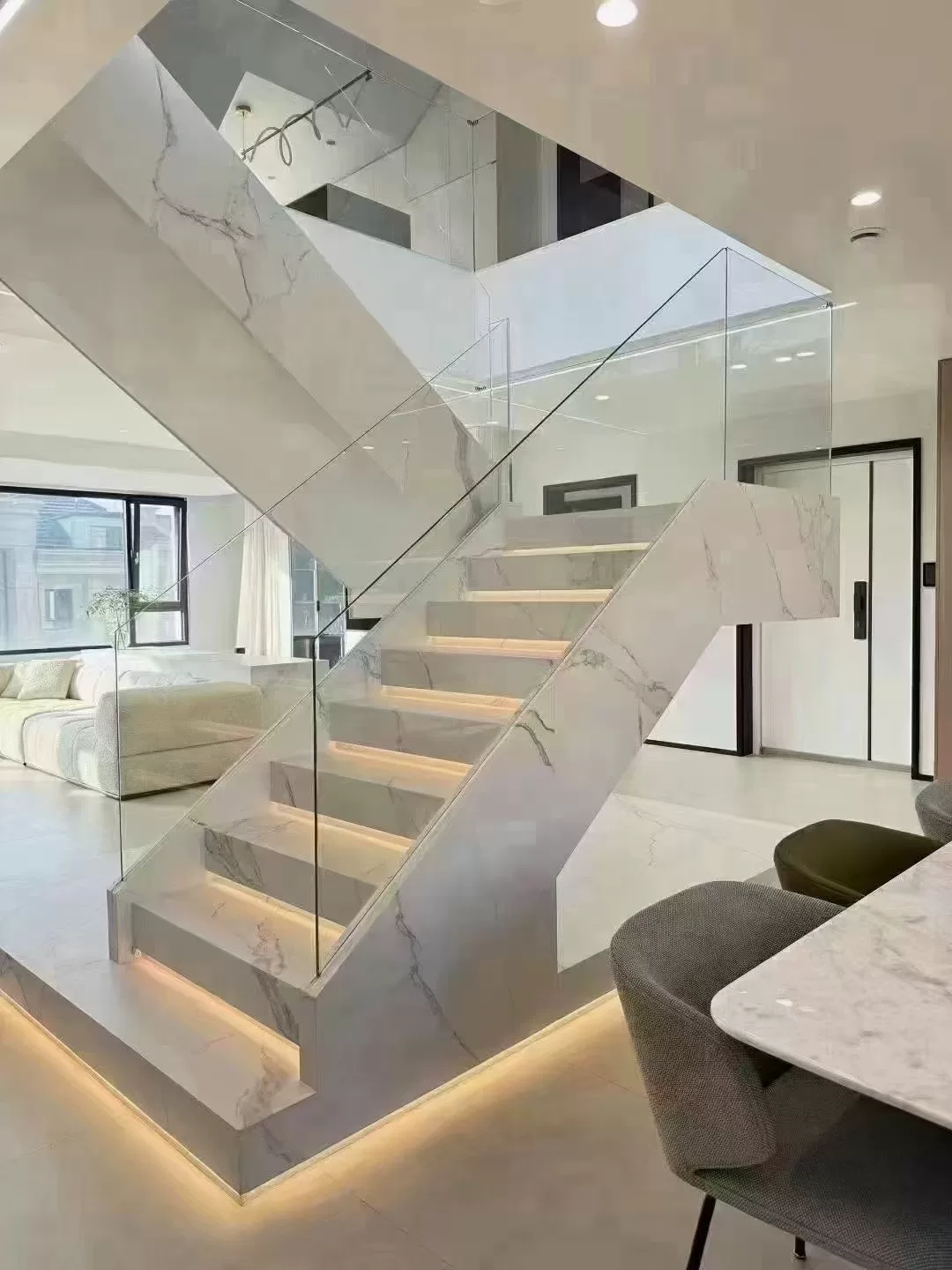 Sintered stone staircase fabrication example 2