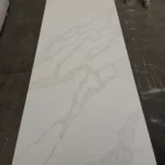 Quartz stone slab sample - grey pattern