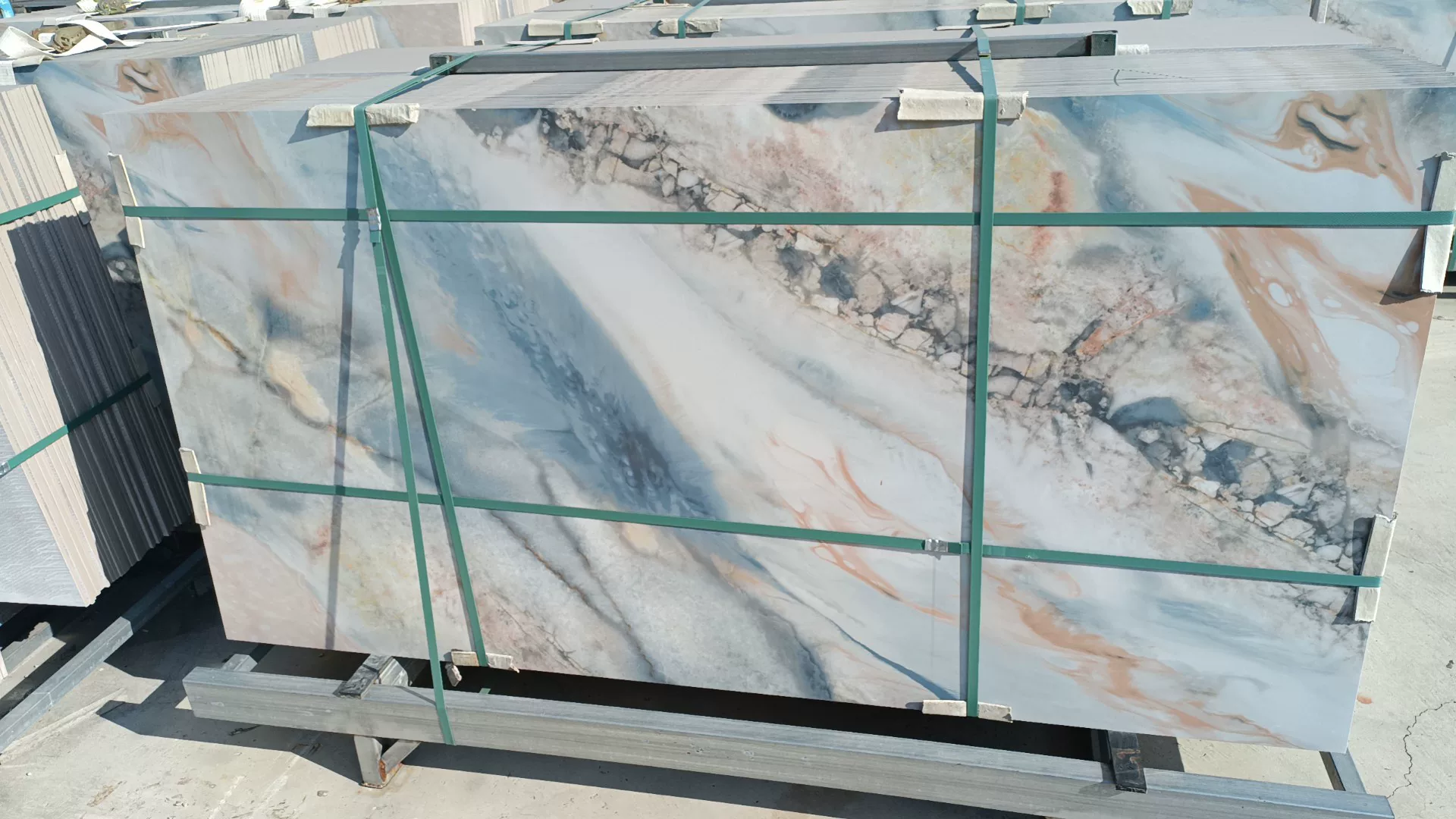 Pure white sintered stone slab, matte or glossy finish