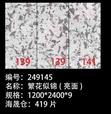 White porcelain slab stock view