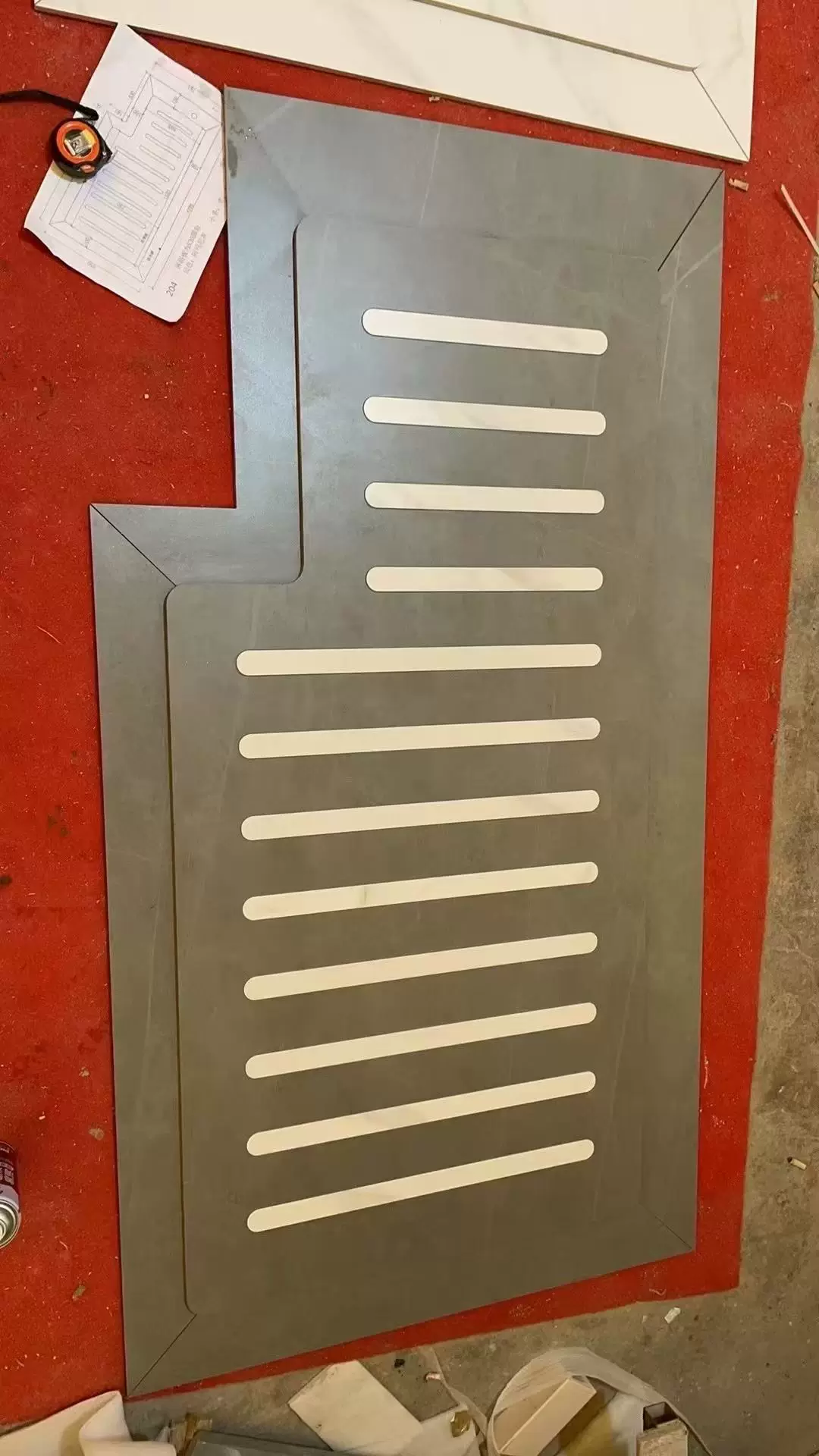 Sintered stone shower panel example