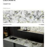Pure white sintered stone slab, 800x2600x15 mm