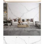 White Jade sintered stone slab, 1200x2400x9 mm