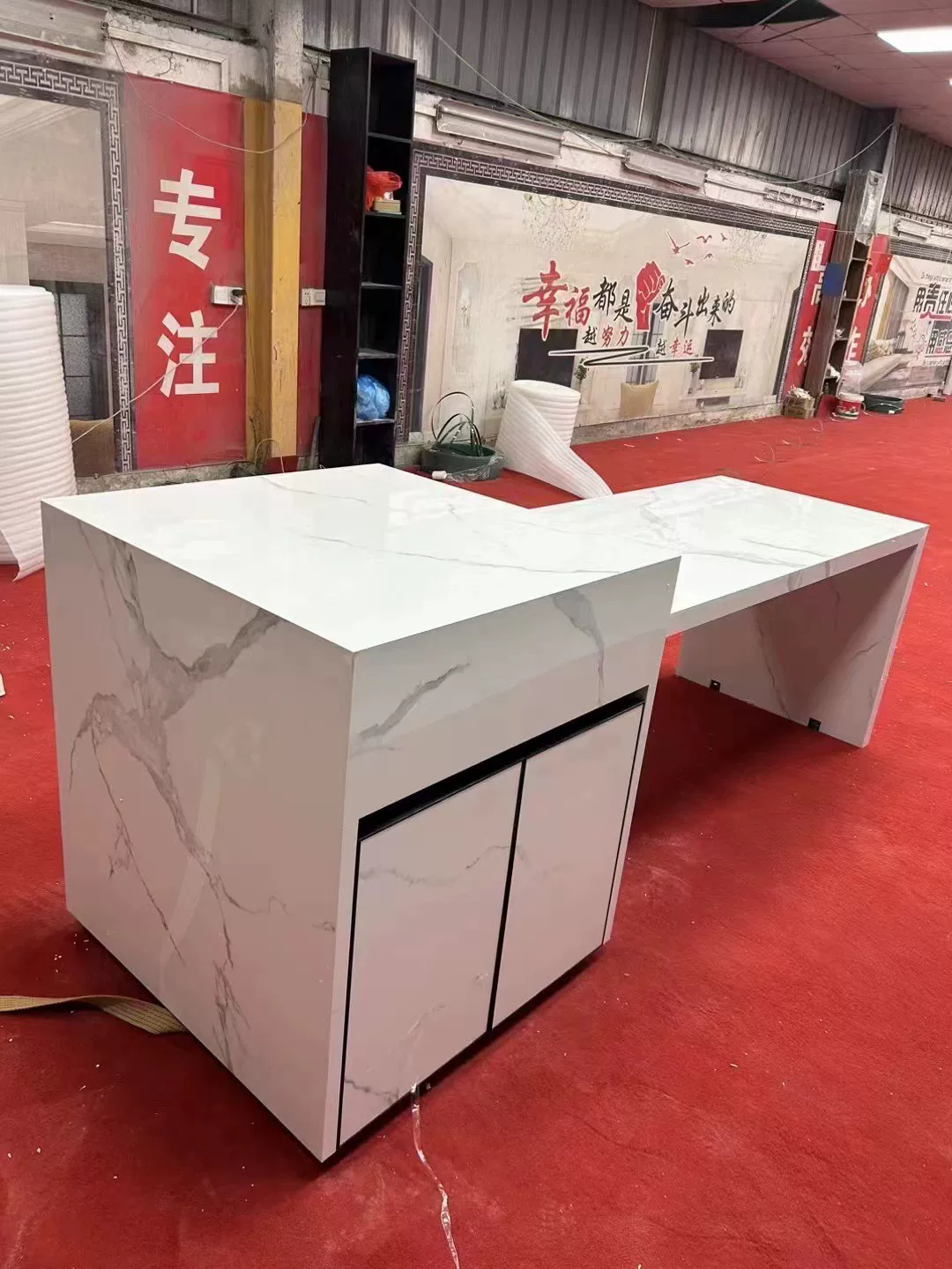 Sintered stone island countertop unit view 4