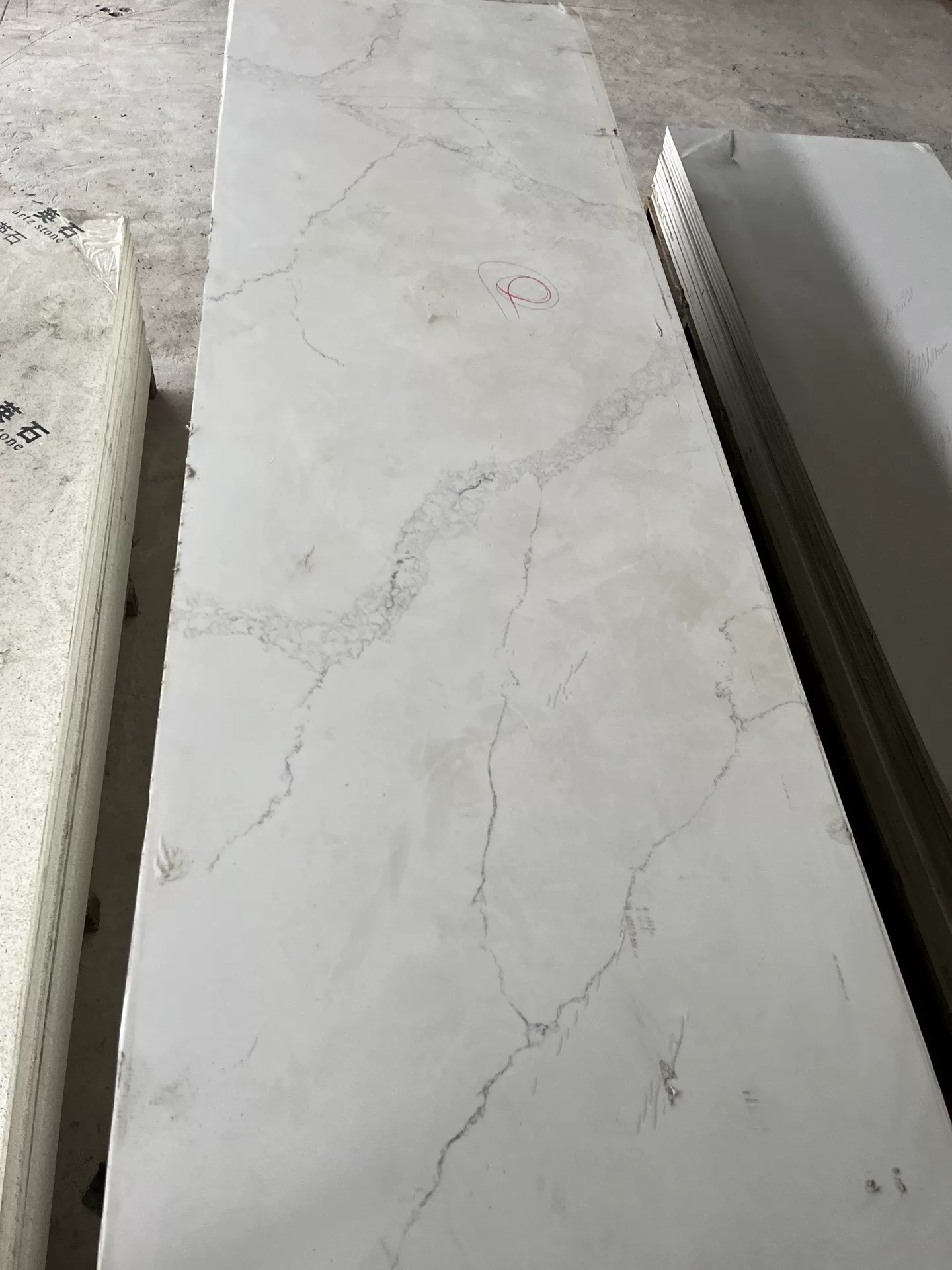 Quartz stone slab stock lot - color variation 1