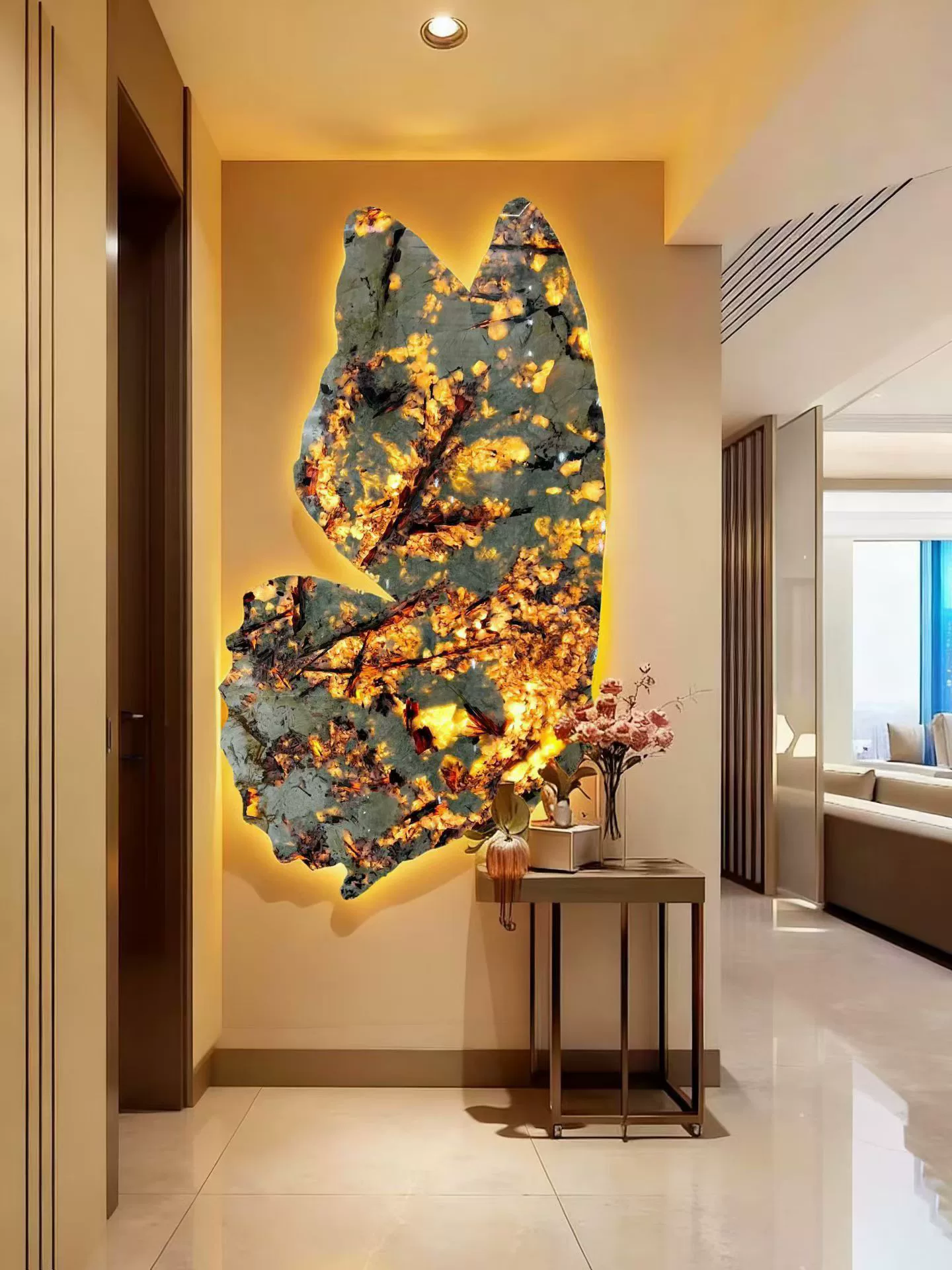 Sintered stone wall panel sample