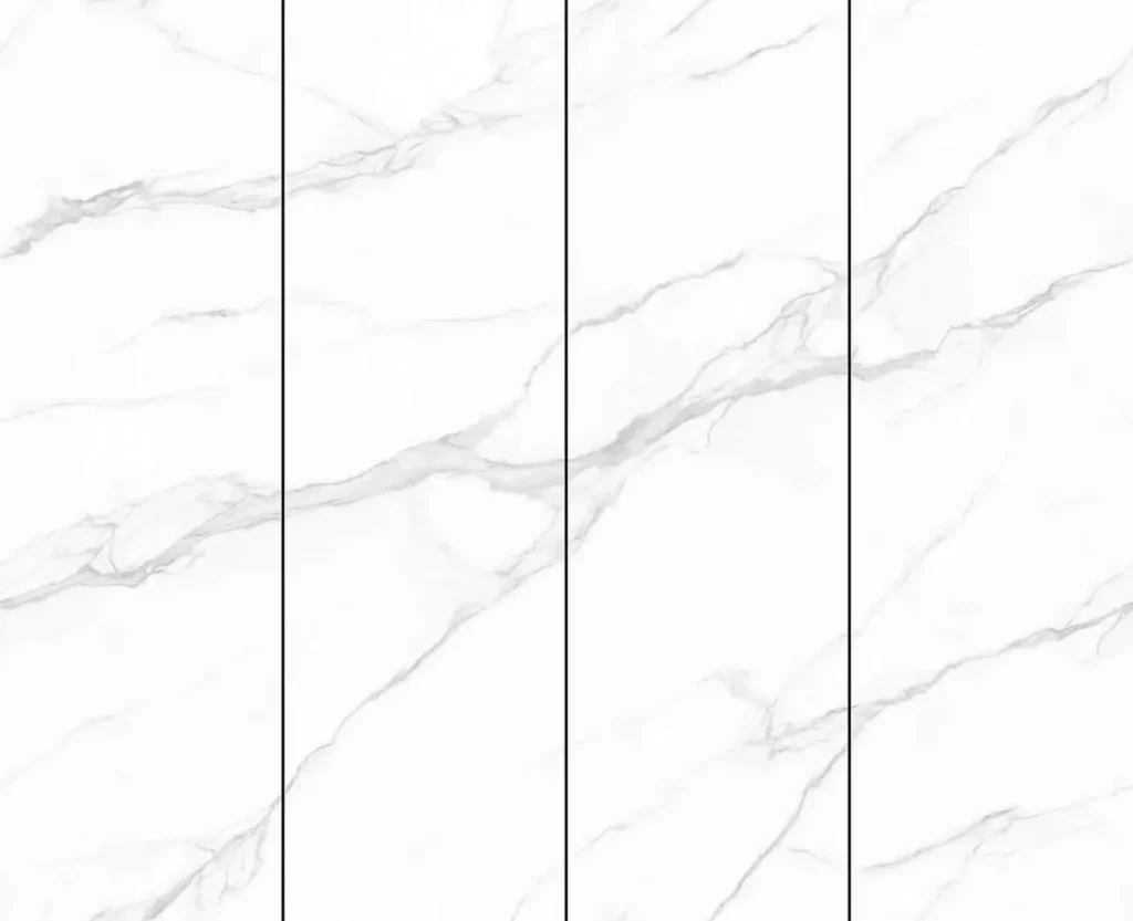 White sintered stone slab matte finish 800x2600 mm