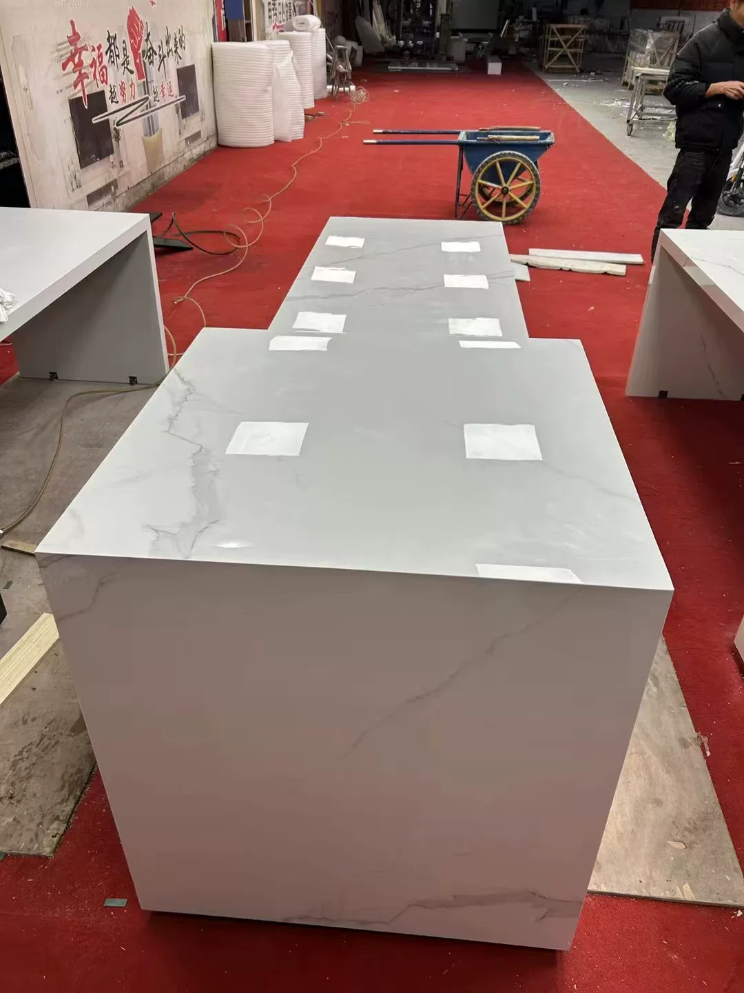 Sintered stone kitchen island unit side view