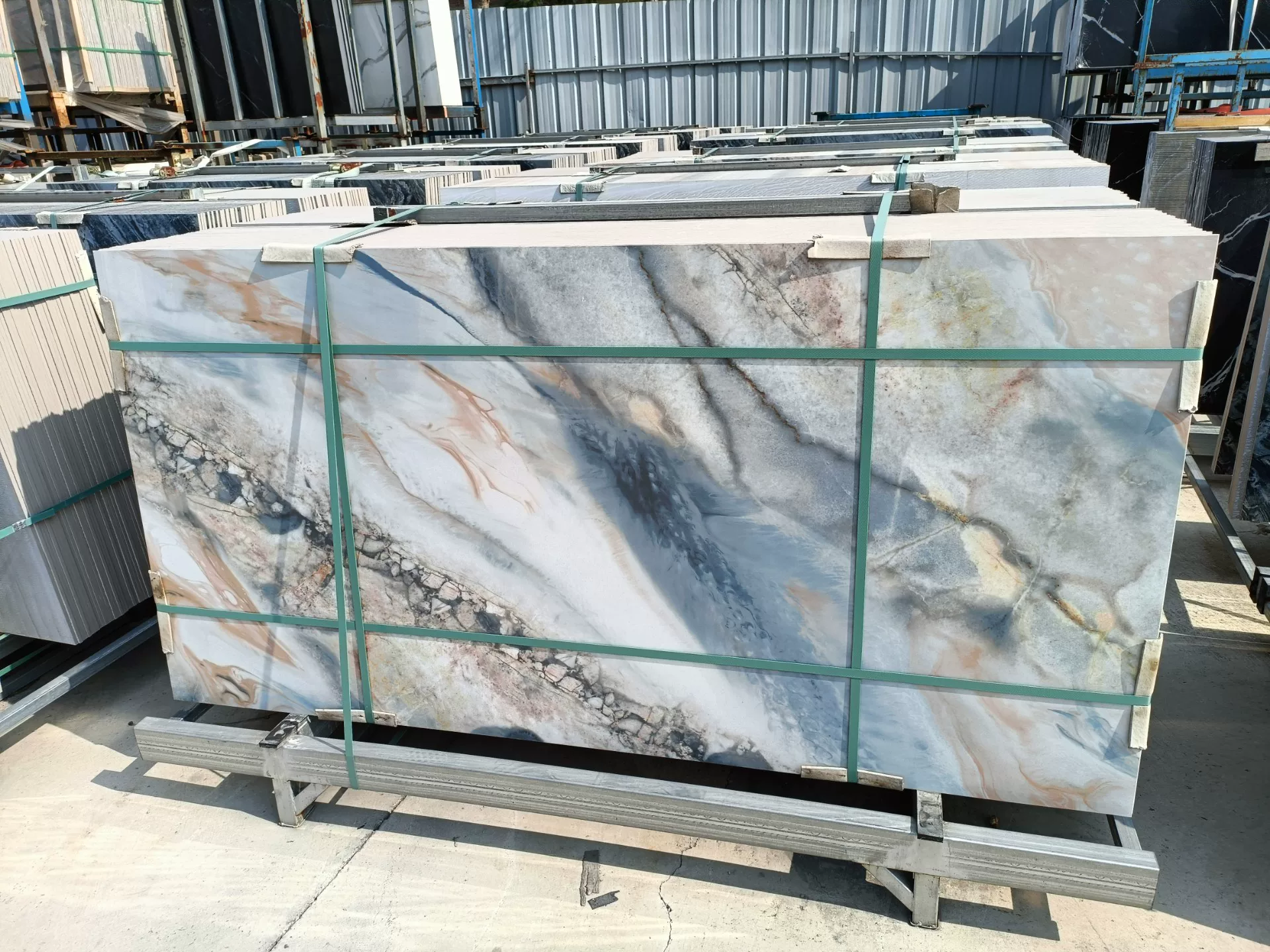 Sintered stone slab close-up