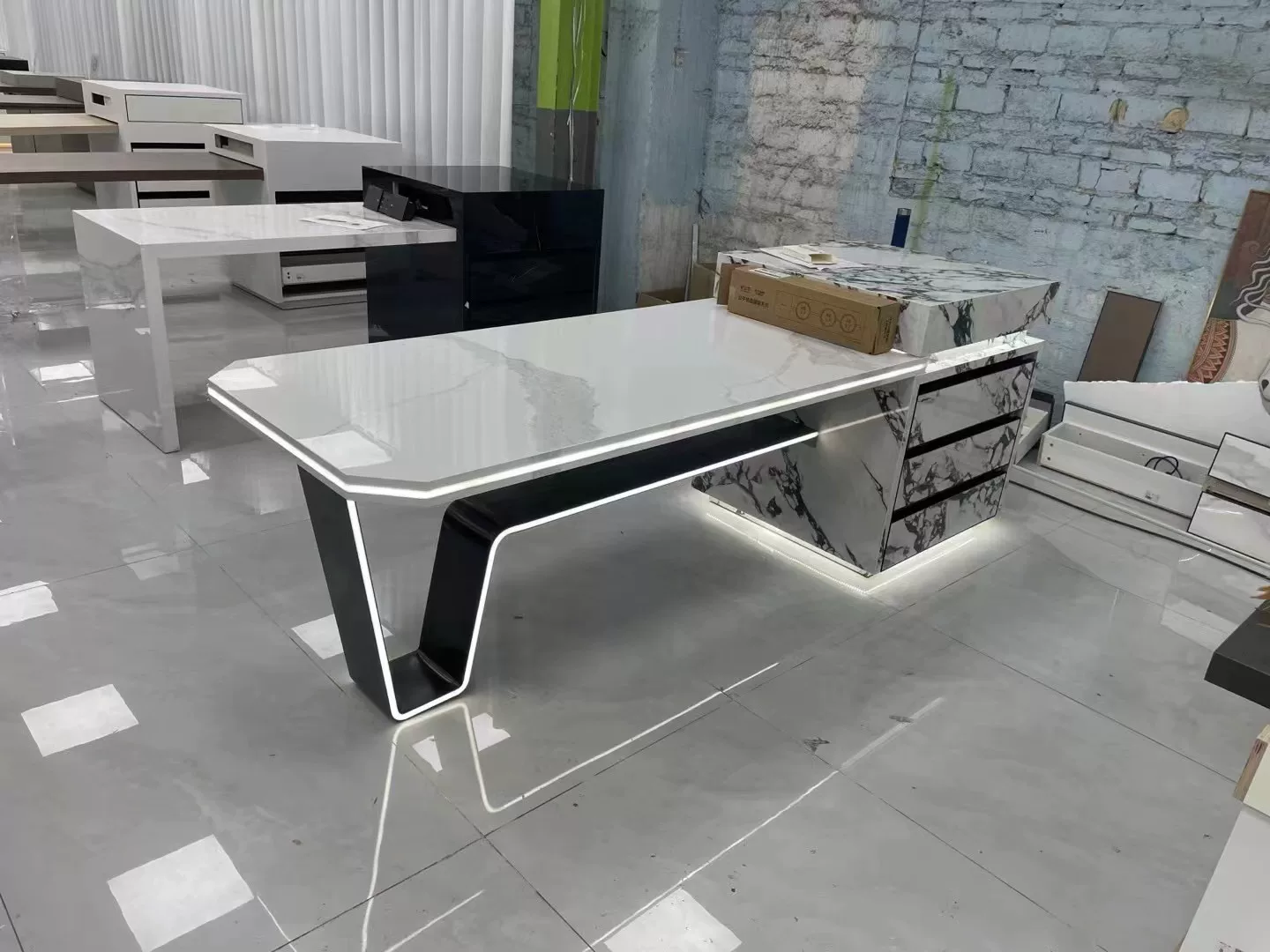Sintered stone island countertop unit view 5