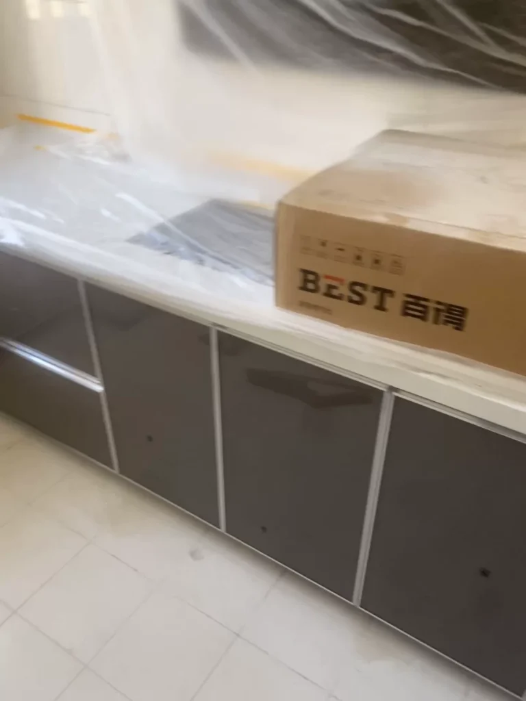 Quartz stone kitchen set display