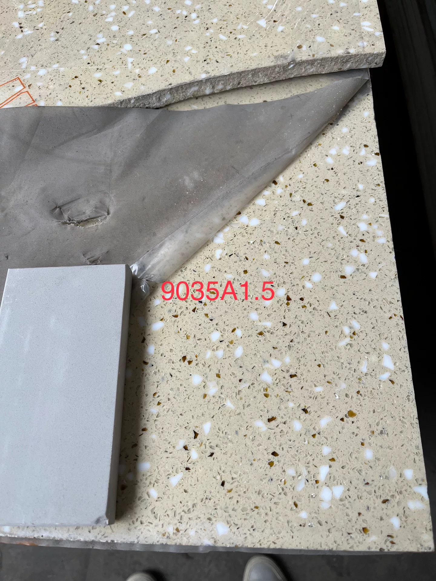 Quartz stone slab stock lot - color variation 9
