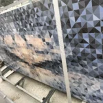 Sintered stone slab texture detail