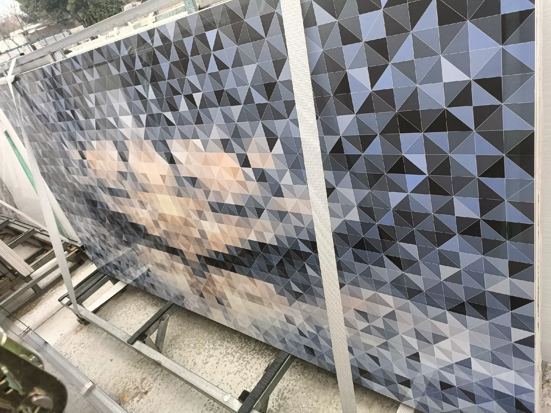 Sintered stone slab texture detail