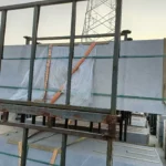 Sintered stone slab stock lot view