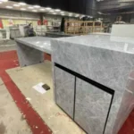 Sintered stone kitchen island unit brand label