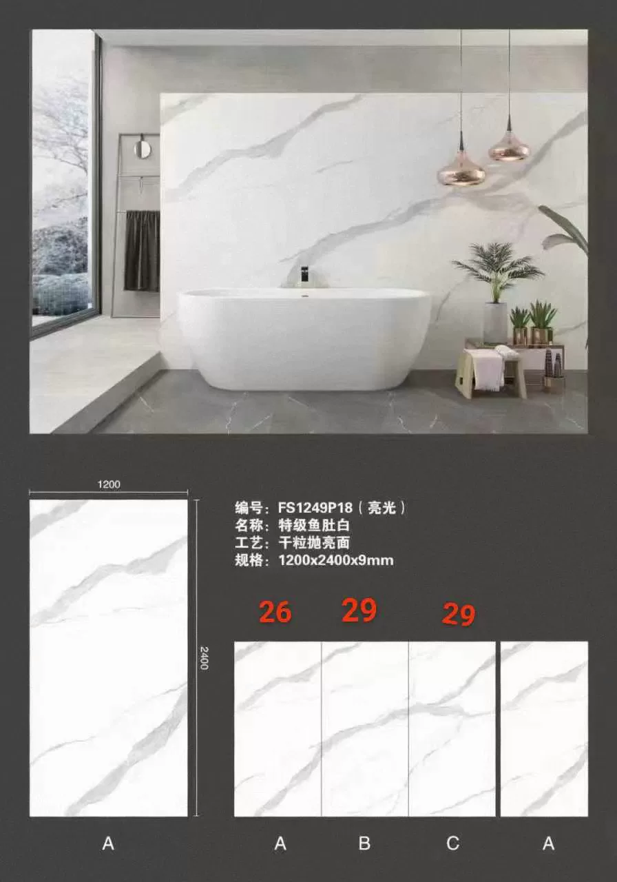 Slab label or packaging view