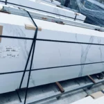 Fish Belly White sintered stone slab, fine matte finish, 800x2600x9 mm