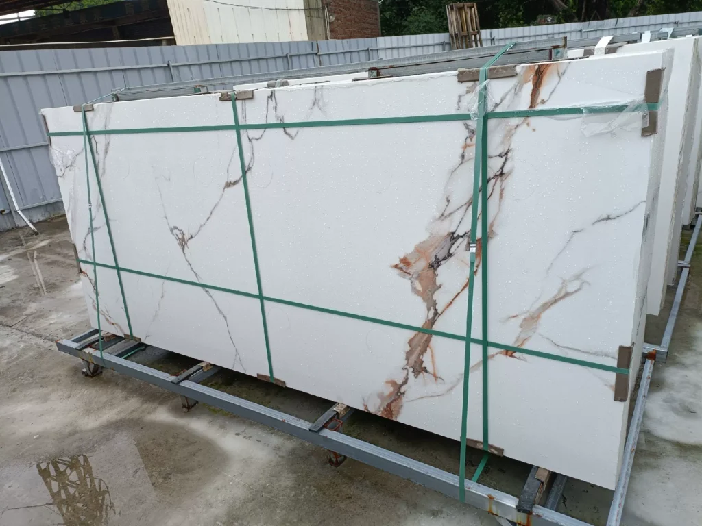 Fish Belly Gold sintered stone slab, 1200x2700x9 mm, stock lot