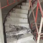 Marble-look porcelain stair tread panel stock