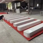 Sintered stone TV console unit - setup view