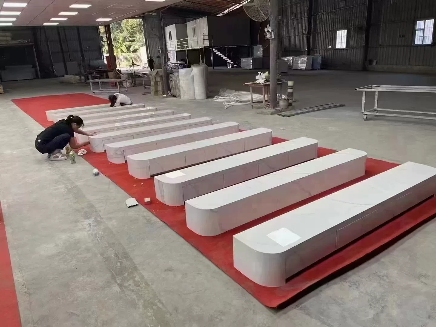 Sintered stone TV console unit - setup view