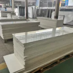 White quartz slab close-up view