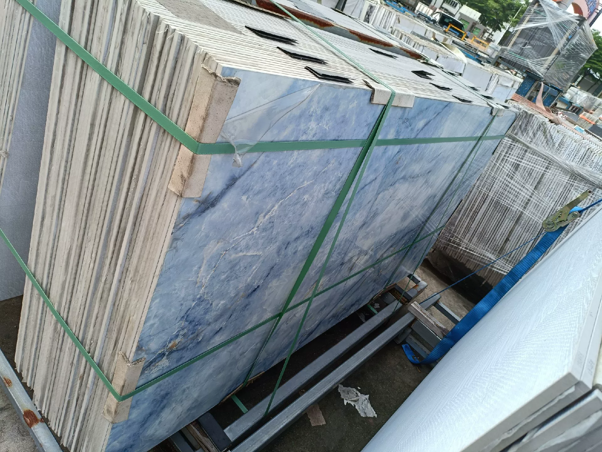 Sintered stone slab close-up view