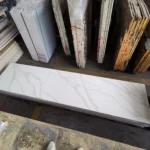 Quartz stone slab sample - white pattern