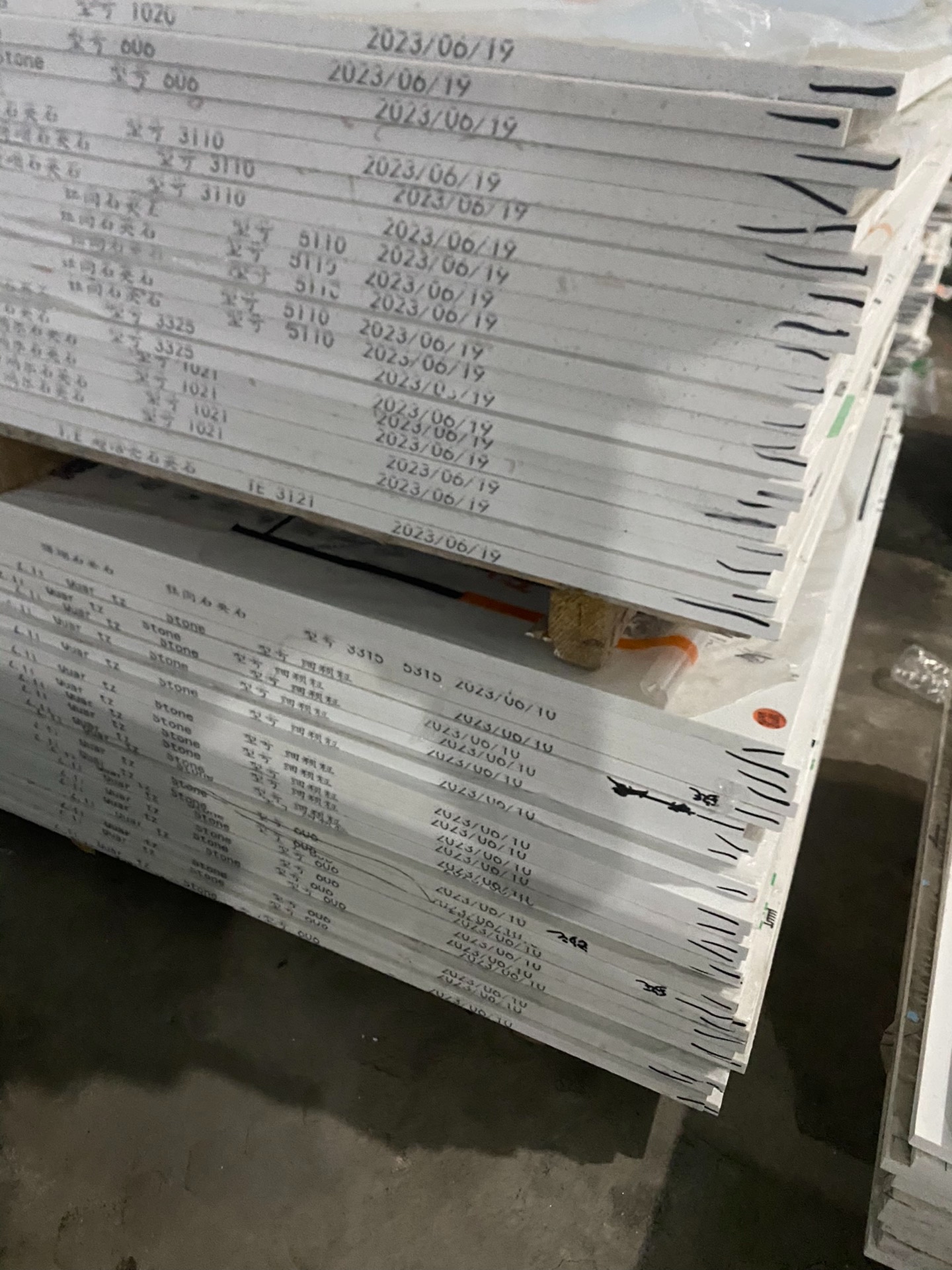 Quartz stone slab stock lot