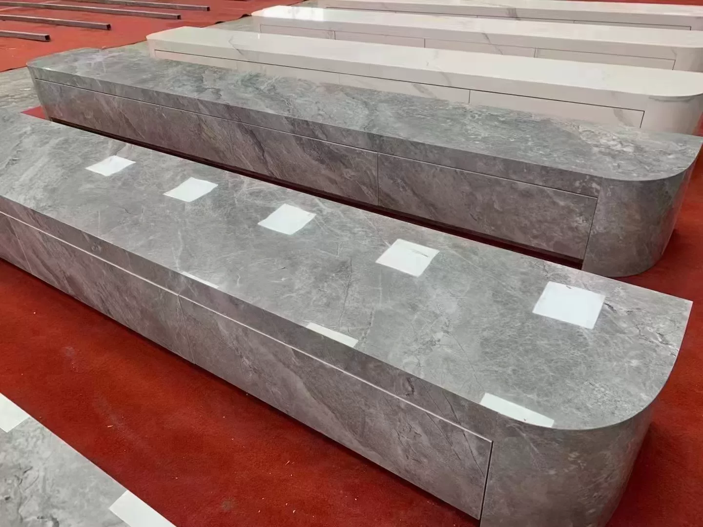 Sintered stone TV console unit - perspective