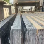 White sintered stone slab lot overview