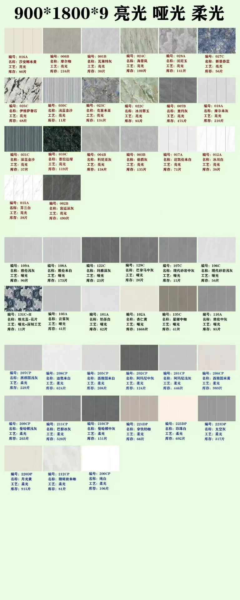 Brand or label reference on slab