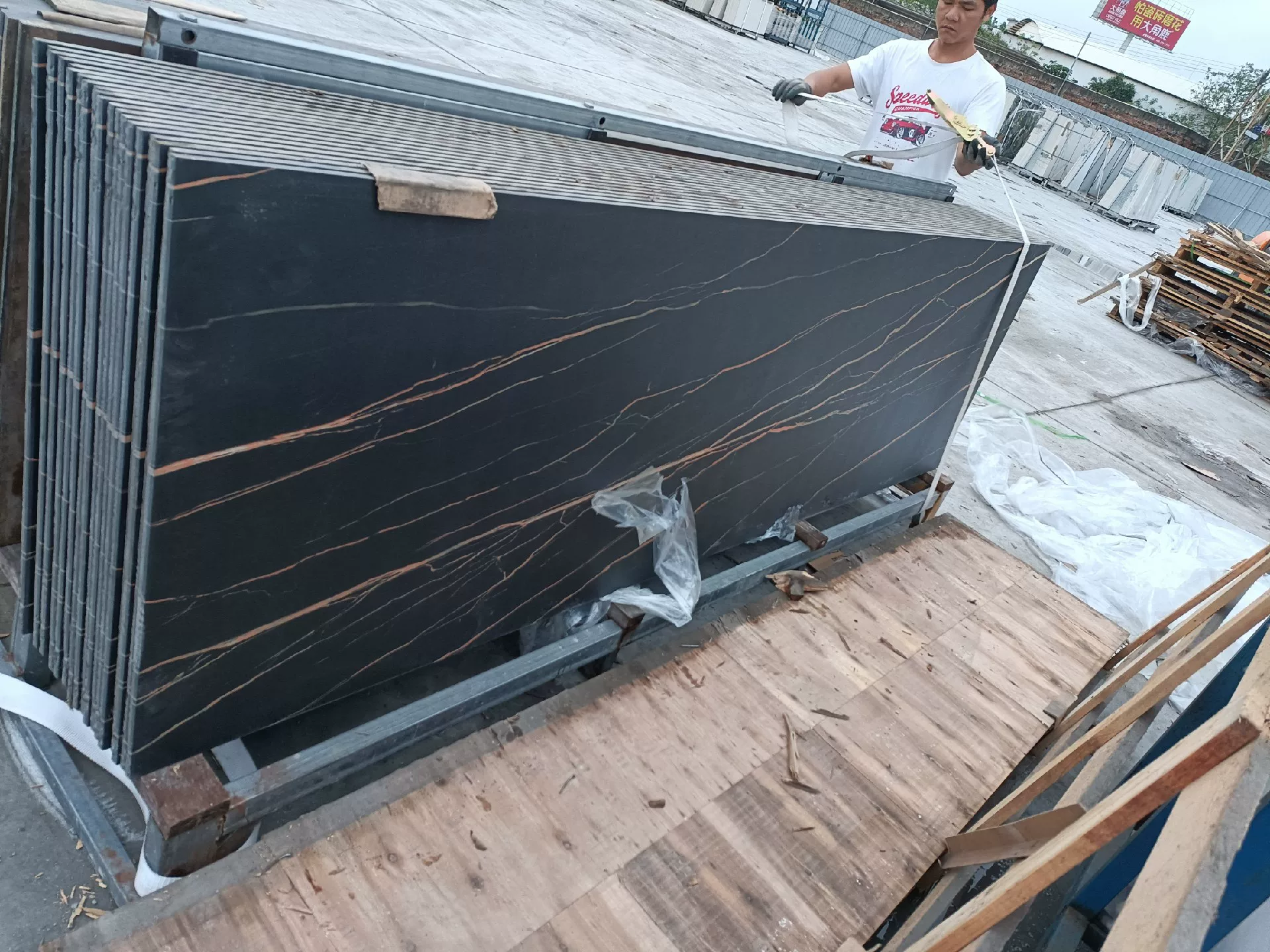 800x2600mm matte sintered stone slab stock view