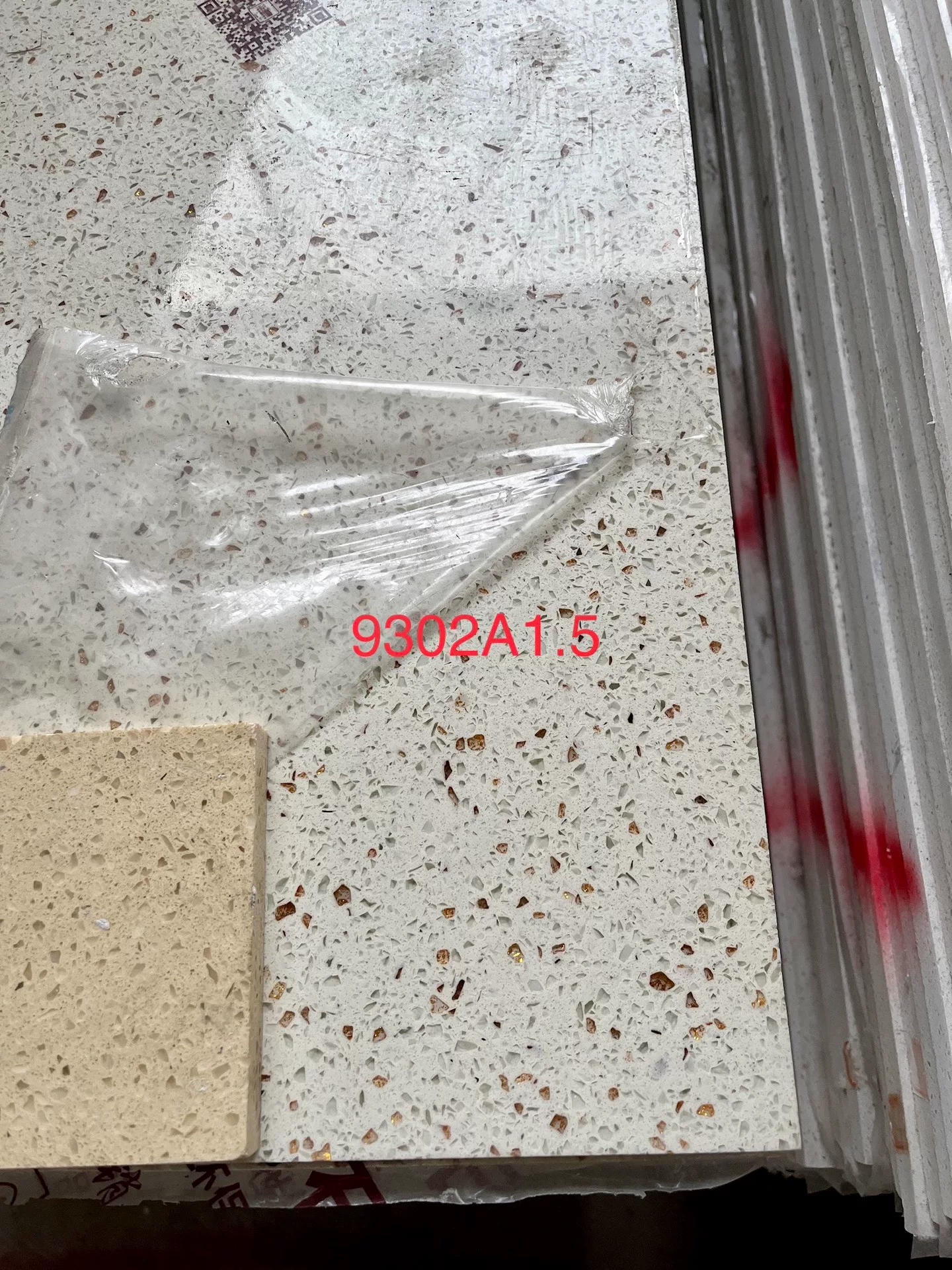 Quartz stone slab stock lot - color variation 8